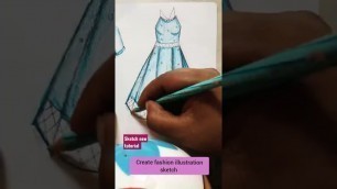 'easy sketch draw fashion illustration beginner #artcreation #artist #easydrawing #ytshorts #shorts'