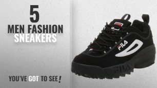 'Fila Fashion Sneakers [ Winter 2018 ]: Fila Men\'s Disruptor II Sneaker,Black/White/Red Fabric,7.5 M'