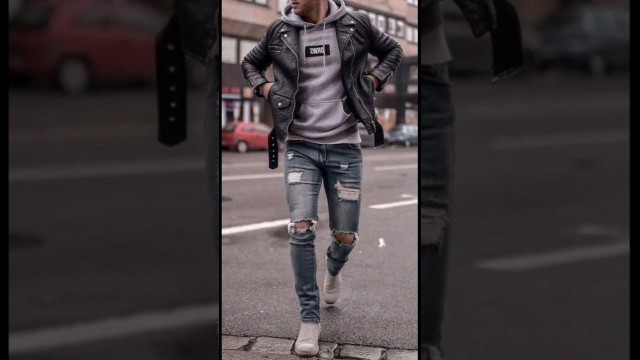 'Black denim jacket for men winter season outfits #style #fashion #fashionblogger #jackets'