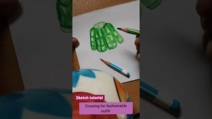 'fashion sketch tutorial / colour pencil drawing #art #artworld #artist #youtubelove #pencil #shorts'