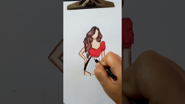 'رسم أزياء بنات سهلة girls fashion drawing'