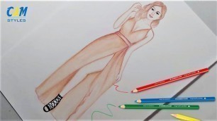 'fashion Drawing | How to draw a wonderful dress - Prom Dress Drawing'