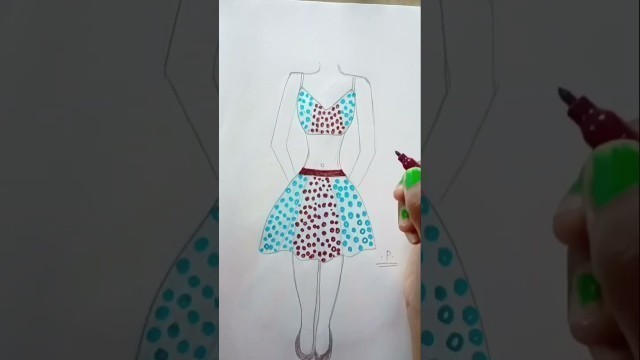 'How to draw a beautiful girl dress design drawing ll fashion drawing ll drawing ll Drawing Tutorial'