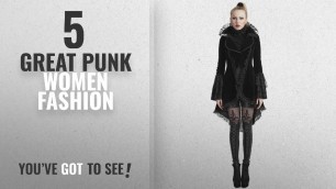 'Punk Women Fashion [2018 Best Sellers]: Punk Rave Women\'s Black Velvet Victorian Steampunk Tailcoat'