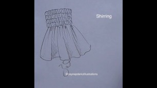 'Fashion sketch tutorial by ZEYNEP DENIZ-drawing shirring'