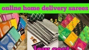 'Low cost silk,tissue 3 types design Online home delivery sarees/hiranya collections/cgs telugu'