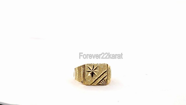 'Men\'s Signet  Solid Star Patterened Initial Fashion Ring by Forever22karat# r1950'
