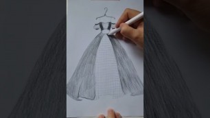 'Drawing dress / Fashion sketching / Art designer / Illustration tutorial'
