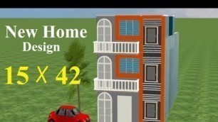 '15 by 42 new 3d home design, 15*42 house plan,small house plans free'