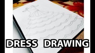 'Draw Fashion Dress | How to draw dress Tutorial | Pencil Drawing, Speed Art'