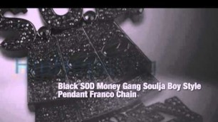 'Black SOD Money Gang Soulja Boy Style Pendant Franco Chain'