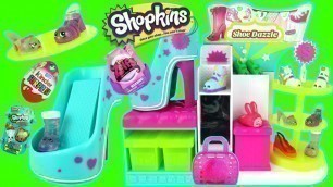 'Shopkins Fashion Spree Shoe Dazzle Playset Toy Review Unboxing & Kinder Surprise Eggs'