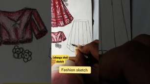 'fashion sketch #sketchforweddingdress#lehengacholi#sketchingarts#designing#artists#beginner#shorts'