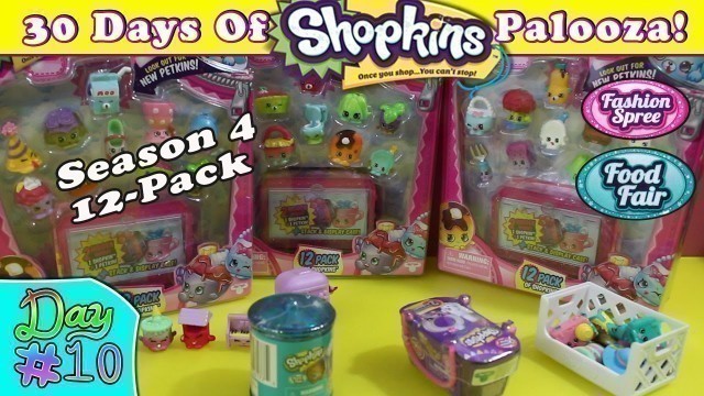 '30 Days Of Shopkins Palooza #10 - Season 4 12-Pack, Fashion Spree & Food Fair Blind Baskets'