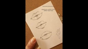 'Fashion sketch tutorial by ZEYNEP DENIZ-drawing the fashion lips/3 different  versions'