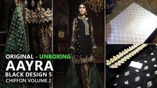 'Aayra Luxury Collection 2018 - Unboxing D5 Black - Pakistani Branded Clothes'
