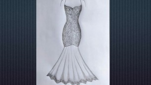 'My First Fashion dress design draw | Stylish dresses pencil drawing step by step!!!!'