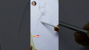 'how to draw a fashion dress | Front, Side dress drawing - fashion design drawing - #art #drawing'