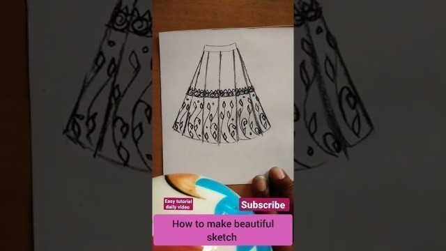 'Easy designing sketch tutorial / fashion sketch for beginners #artist #fashionsketchlove #shorts'