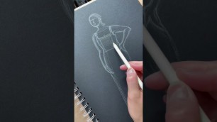 'How To Sketch Fashion Designs Quickly On Black Paper'