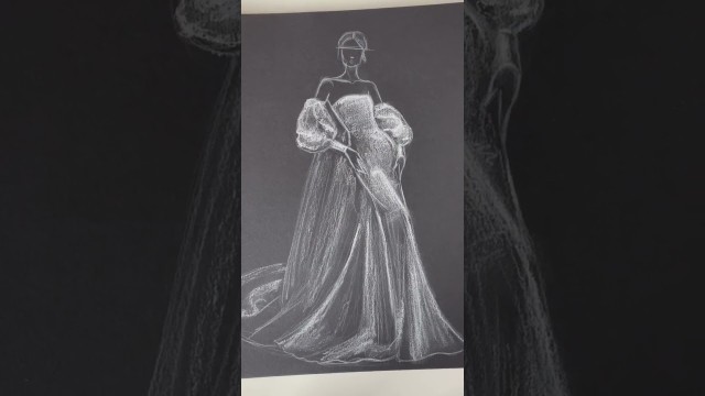 'How To Sketch Fashion Designs On Black Paper With Pastel Pencils'