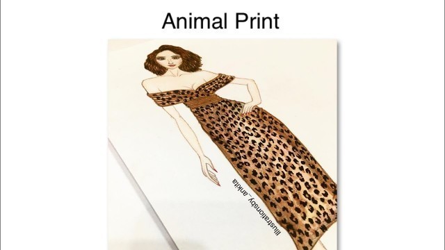 'How to draw animal print illustration | Fashion Tutorial | Fashion Drawing | #animalprint'