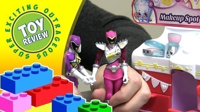 'Power Rangers Dino Super Charge visit Shopkins Fashion Spree Makeup Spot - Toy Review'