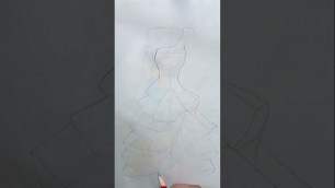 'How to draw a Blue dress fashion drawing ll Easy Drawing #fashion #pencildrawing #art #girl'