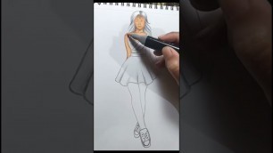 'How to draw fashion sketches #shorts'