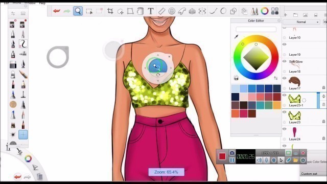 'Fashion Illustration: how to draw a sequin fabric Digital Fashion'