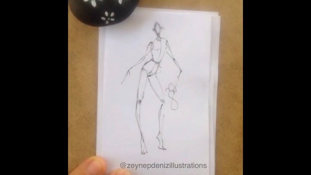 'Fashion sketch tutorial by ZEYNEP DENIZ-fashion figure croquie/quick sketch'