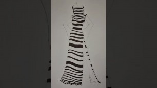 'Fashion drawing / Black white fashion sketch / fashion illustration tutorial'