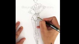 'Fashion figure drawing/front view-Fashion sketch tutorial by ZEYNEP DENIZ'