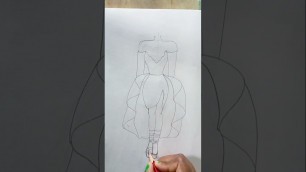 'How to draw a fashion design ll Easy drawing ll #shorts #pencildrawing #art #drawing #fashion'