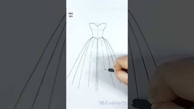 'Dress drawing// Drawing tutorial. #tutorial #drawing  #fashion'