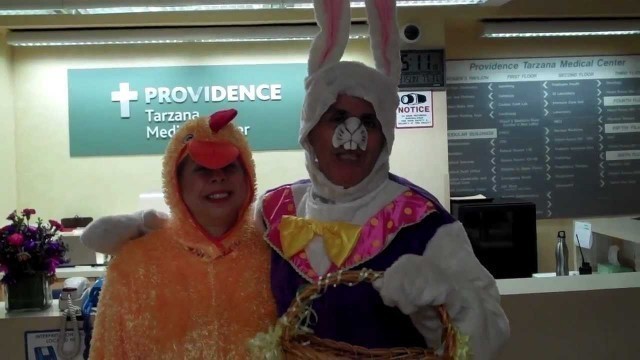 'East Bunny & The Passover Chicken Visit Sick Kids On Easter Sunday'