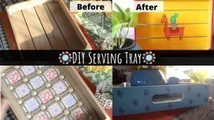 'DIY Serving Tray | How To Paint A Wooden Tray | Indian Home Decor DIY |Scarlet Strokes'