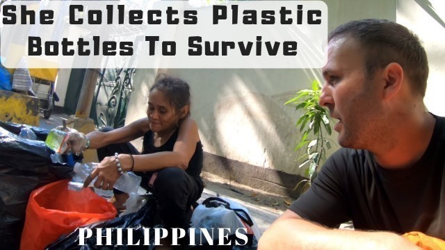 'Giving Food And Supplies To Homeless Lady - PHILIPPINES'
