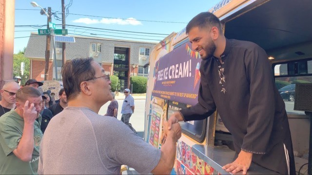 'Muslim Gives Homeless Free Ice Cream!'