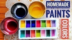 'How to make paint at home without any food color/ watercolor || homemade paint || color mixing ||'