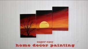 'Acrylics Painting #210 How To Draw Home Decoration Living Room | Super Easy | Step By Step'