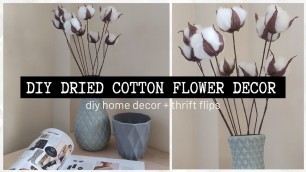 'Scandinavian Vibe Home Decor | DIY Cotton Plant Tutorial | Boho Home Decor | DIY Nordic Home Decor'