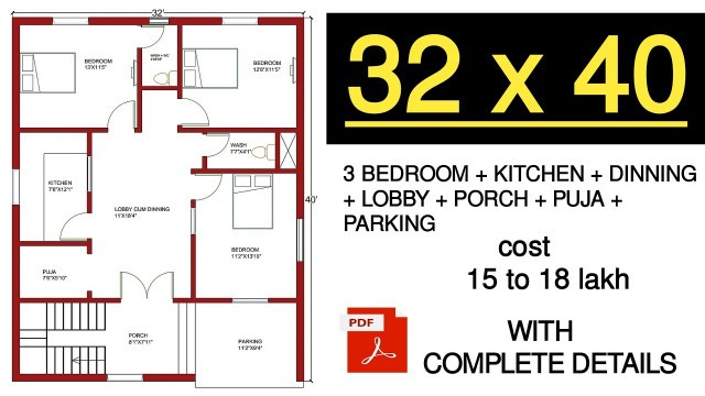 '32 X 40 HOUSE PLAN | 32 BY 40 GHAR KA NAKSHA | 32*40 house plan | ENGINEER GOURAV | HINDI'