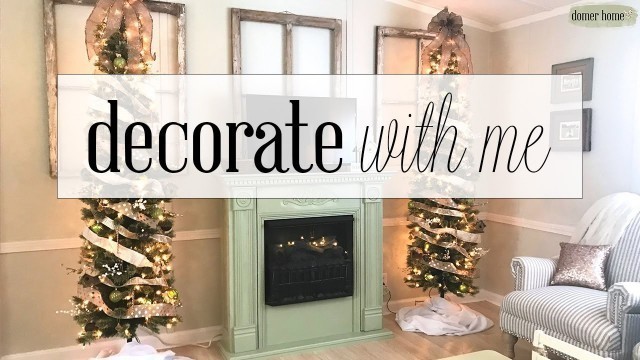 'CHRISTMAS FARMHOUSE DECORATE W/ ME | MOBILE HOME LIVING ROOM 2019'