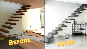 'How to install floating staircase | Floating Stair Design ideas | Latest stair interior Design ideas'