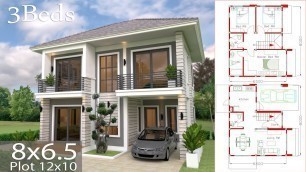 'Home design Plan 8x6.5m with 3 Bedrooms sketchup house design dream home'