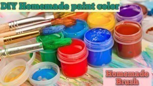 'how to make acrylic paint at home without food color in tamil| DIY painting brush'