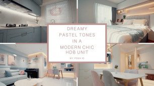 'Singapore Interior Design Home Tour & Renovation - Dreamy Pastel Tones In A Chic HDB I Posh Home'