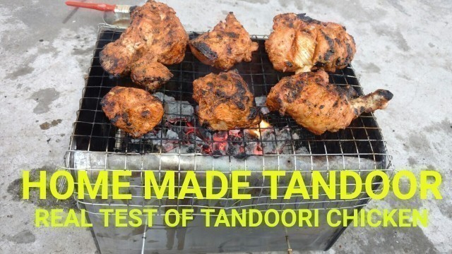 'tandoori chicken / real smoke taste of tandoori chicken using home made barbecue/test-t food'