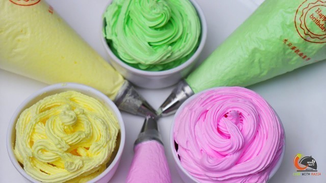 'केक सजाने के लिए हर रंग के व्हिपड क्रीम कैसे बनाएं ।How to make Colourful whipped cream recipe|Cake'